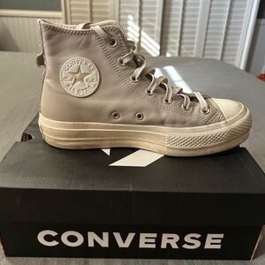 Converse High-Top Sneakers in Taupe